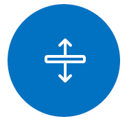 Icône ronde bleue représentant une double flèche verticale traversant une ligne horizontale, symbolisant la synchronisation, l’import/export, le transfert de données ou la navigation haut/bas. Couramment utilisée dans les applications numériques, les interfaces de gestion de flux ou les systèmes d’intégration.